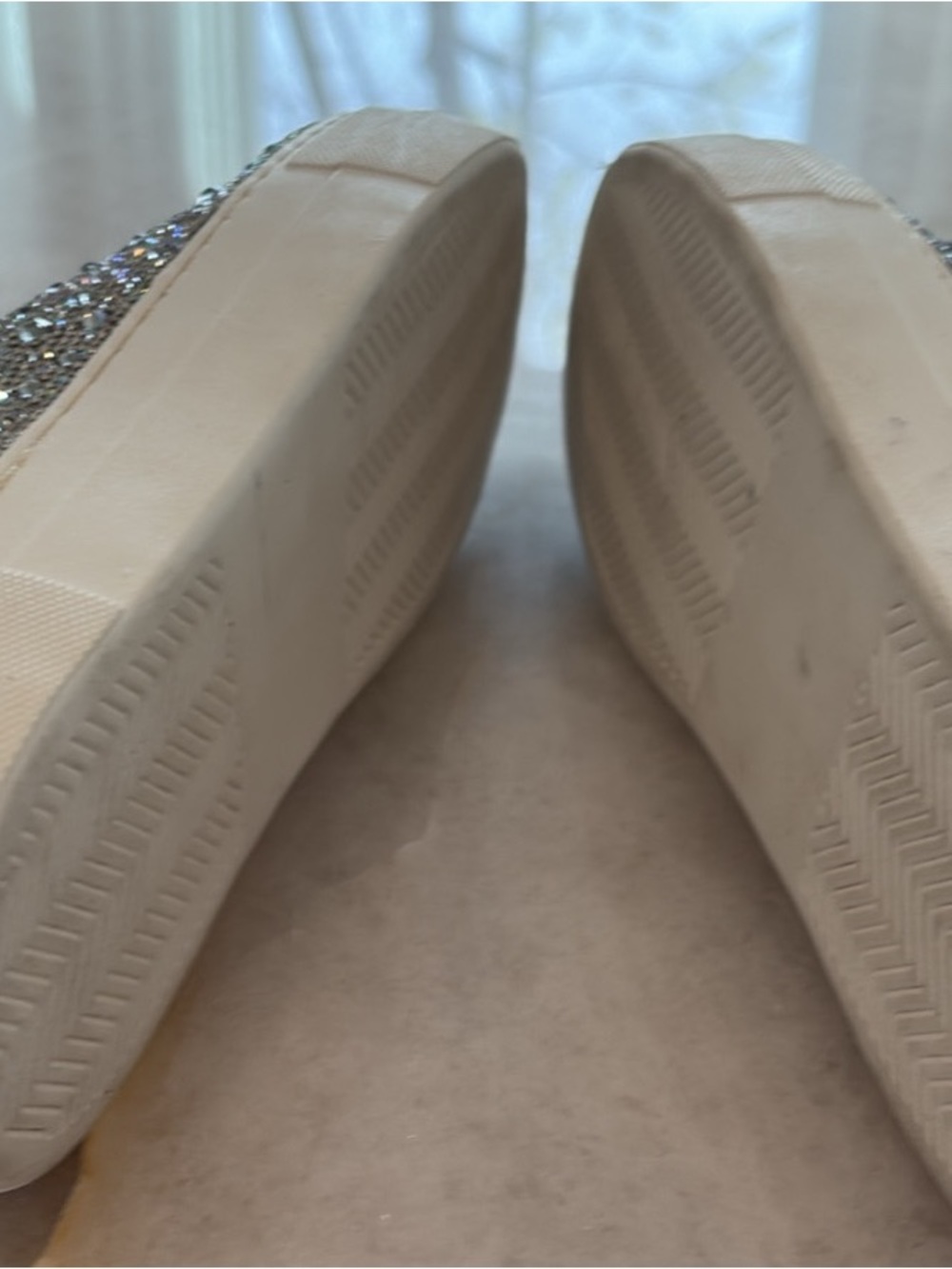 Betsey Johnson White Crystal-Embellished Platform Sneakers - Picture 3 of 3